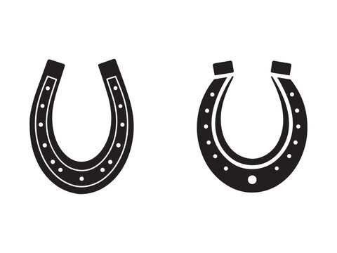 horseshoes with nails on white background  horseshoe design  good luck symbol