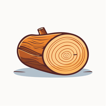 Cartoon illustration of a wooden log