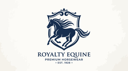 Naklejka premium Elegant Horse Logo Design for Royalty Equine Brand.