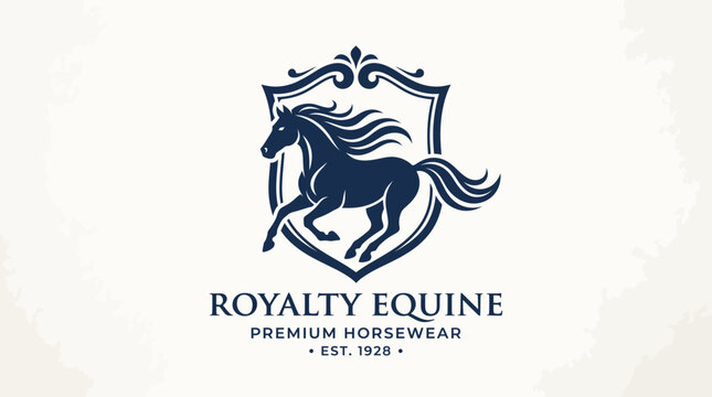 Elegant Horse Logo Design for Royalty Equine Brand.