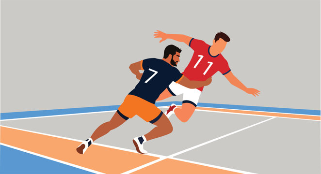 Kabaddi Match Action Scene with Players in Dynamic Motion