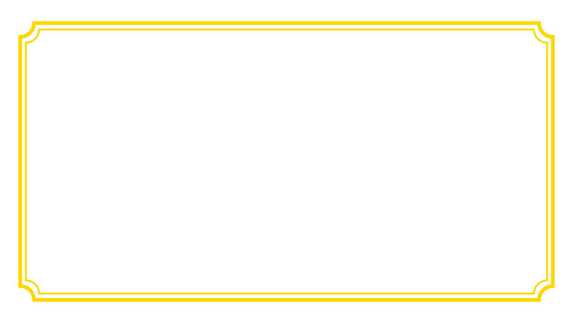 Gold Rectangle Frame Vector Icon