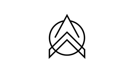 Fototapeta premium Minimalist Modern Geometric Logo Icon with Circle and Upward Arrow Vector Illustration