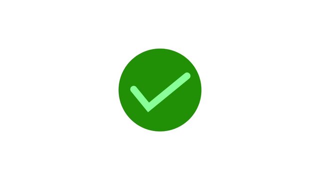 Correct or Right Choice icon animation in Green Check mark icon animation