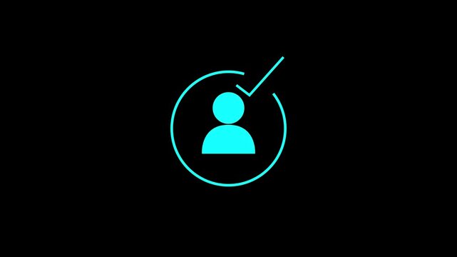 Correct or Right Choice icon animation. Identity verification symbol financial security concept