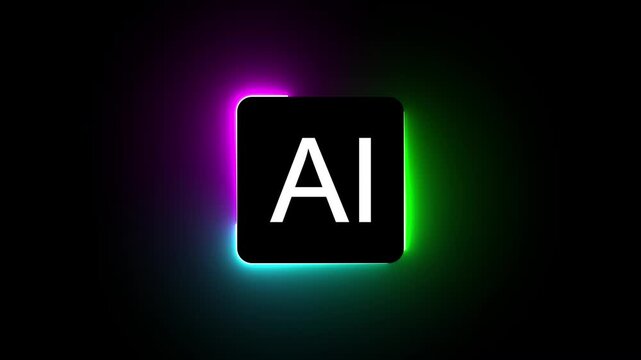 future technology, Ai processor chip on neon
