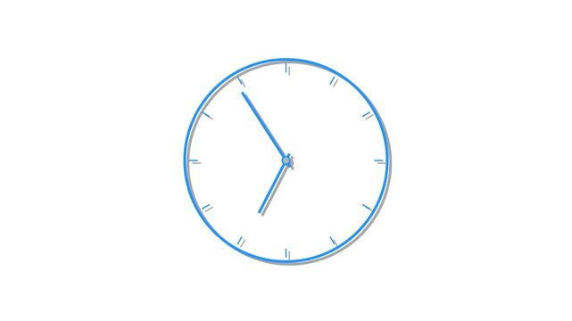 glowing clock animation. loopable video animation of timelapse of clock on white background