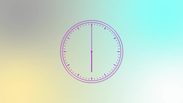 Glowing Clock icon , analog clock on the black background. digital time