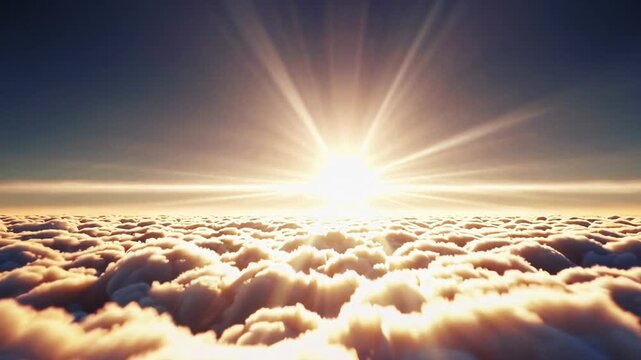 Golden Sunrise Above Endless Clouds Loop
