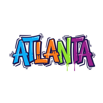 Colorful Graffiti Atlanta City Name.