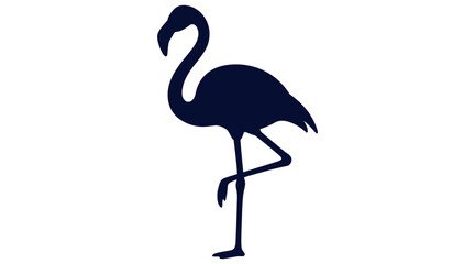 Obraz premium Flamingo standing balanced on one leg silhouette icon