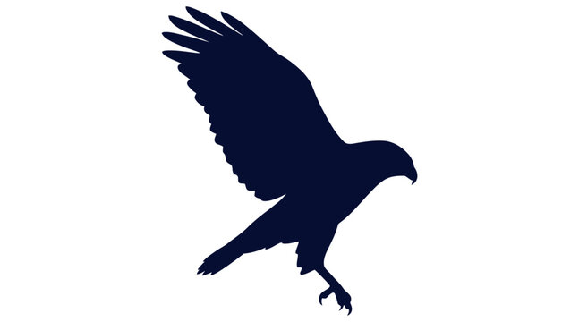 Hawk in mating display with wings raised silhouette icon