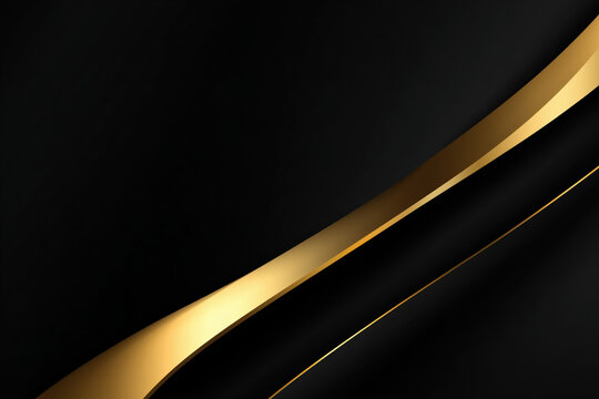 Elegant dark background with metallic gold curves