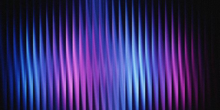 Abstract background featuring wavy vertical metallic lines in shades of purple and vibrant blue light.