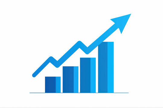 business graph on white