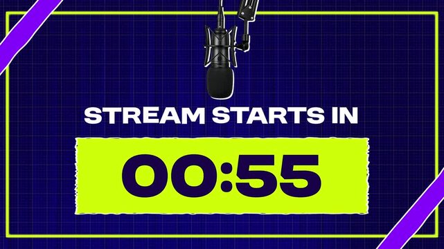 Animated Stream Starting Soon Countdown with Microphone