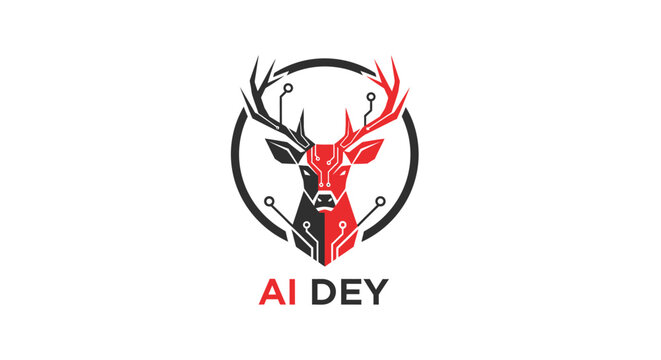 AI Dey Logo Featuring a Cybernetic Deer Head.