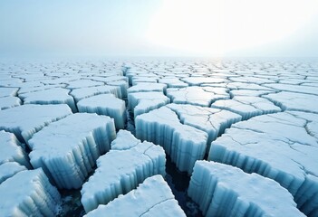 Obraz premium The image shows sea ice that has been broken apart by currents, winds and temperature change