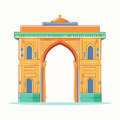 Fototapeta premium Stylized illustration of an Indian Gateway Arch