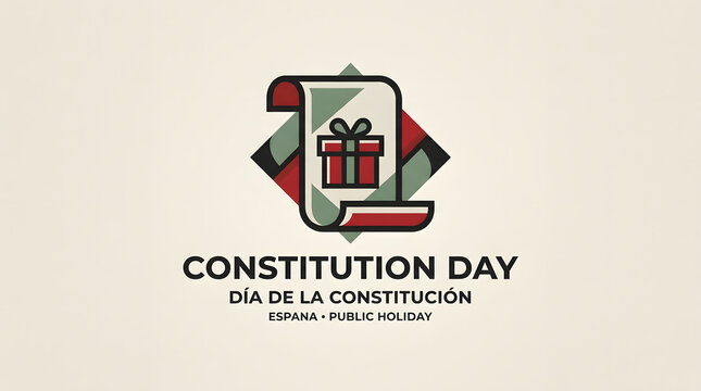 Constitution Day logo with gift on scroll