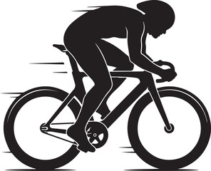 Obraz premium Cycling, bicycle, bike, rider, motion, black, silhouette, vector, athletic, sports