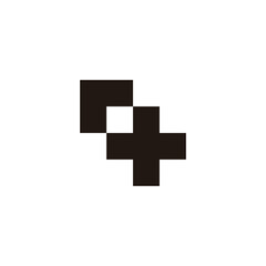 Obraz premium Letter r plus, square geometric symbol simple logo vector