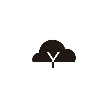Letter Y cloud geometric symbol simple logo vector