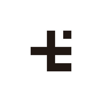 Letter t and E dot geometric symbol simple logo vector