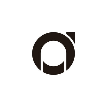 Letter nd dn n d circle, outline geometric symbol simple logo vector