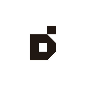 Letter Dd dD D d square geometric symbol simple logo vector