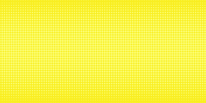 Pop art lemon yellow background with halftone patterns in comic book style, vector illustration.