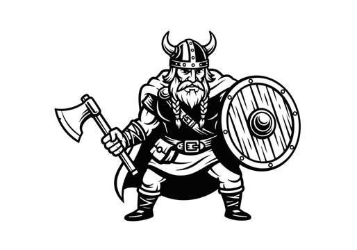 Viking warrior with axe and shield.