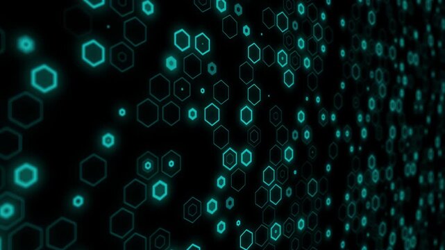 Glowing Hexagon Motion Background Futuristic Light Grid Animation for Technology and Digital Network Design 4K
