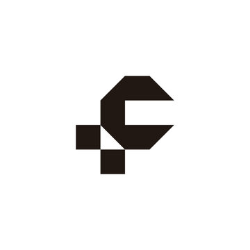 Letter cf fc c f squares geometric symbol simple logo vector