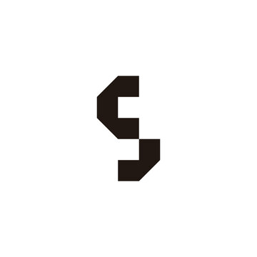 Letter cs sc c s square geometric symbol simple logo vector
