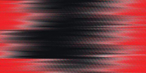 Fototapeta premium Abstract Red and Black Halftone Glitch Background With Dynamic Dotted Texture