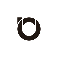 Letter Ub bU U b circle, outline geometric symbol simple logo vector © Amrah