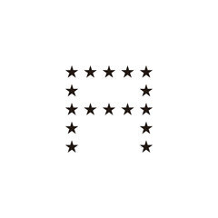 Fototapeta premium Letter A stars, square geometric symbol simple logo vector