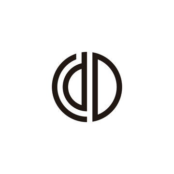 Letter dD circle geometric symbol simple logo vector