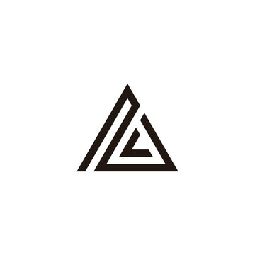 Letter NL LN N L triangle geometric symbol simple logo vector