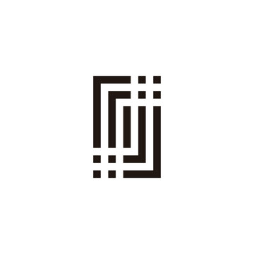 Letter Sj squares geometric symbol simple logo vector