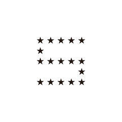 Fototapeta premium Letter S stars, square geometric symbol simple logo vector