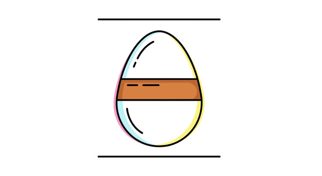 Cosmetic Egg Shaped Puff with Brown Band, Makeup Tool for Foundation Application