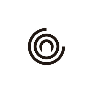 Letter G, o and n circle geometric symbol simple logo vector