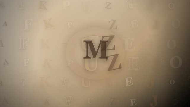 Ivory Bronze Alphabet Monogram Background with Elegant Editorial Pattern Motion