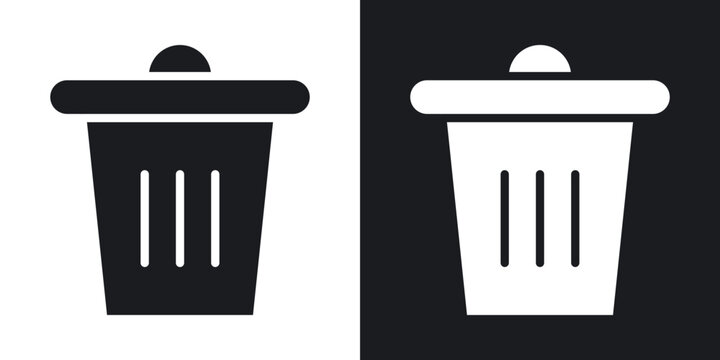 Uninstall icons in solid black and white collection