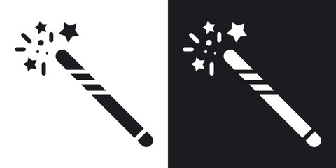 Wand icons in solid black and white collection © chandi
