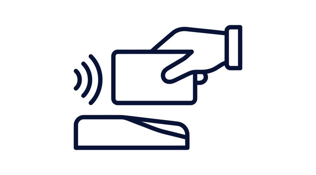 Contactless payment NFC transaction card reader icon mobile payment symbol