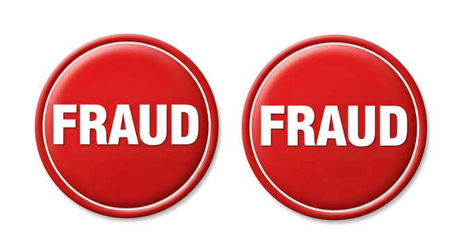 A red prohibition symbol over a word indicating deceitful or illegal activities, emphasizing the concept of fraud prevention and detection
