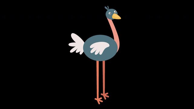 Cute Ostrich Illustration